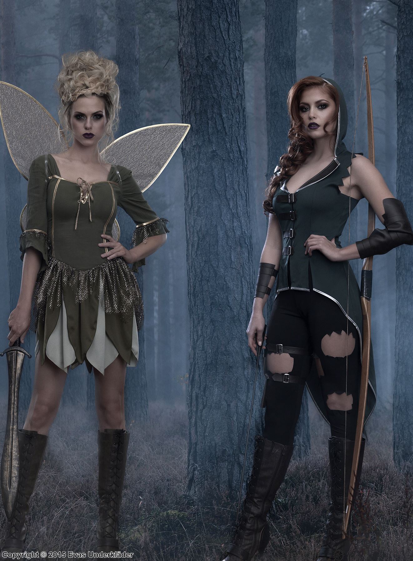 Weiblicher Robin Hood, Kostüm-Top und Leggings, Schnalle, Lumpen